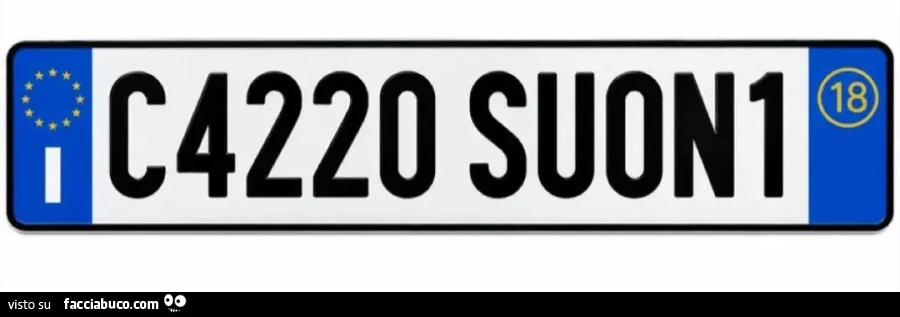 Targa auto cazzo suoni