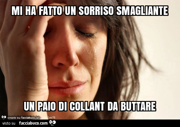 Mi ha fatto un sorriso smagliante un paio di collant da buttare