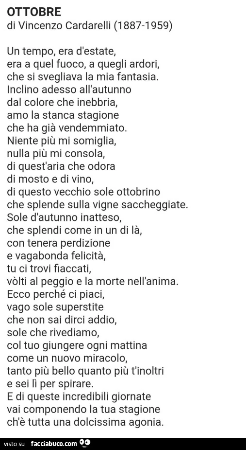 Ottobre di vincenzo cardarelli