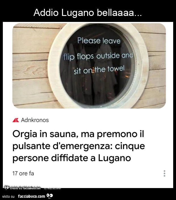 Addio lugano bellaaaa