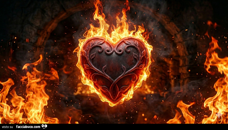 Cuore avvolto dal fuoco