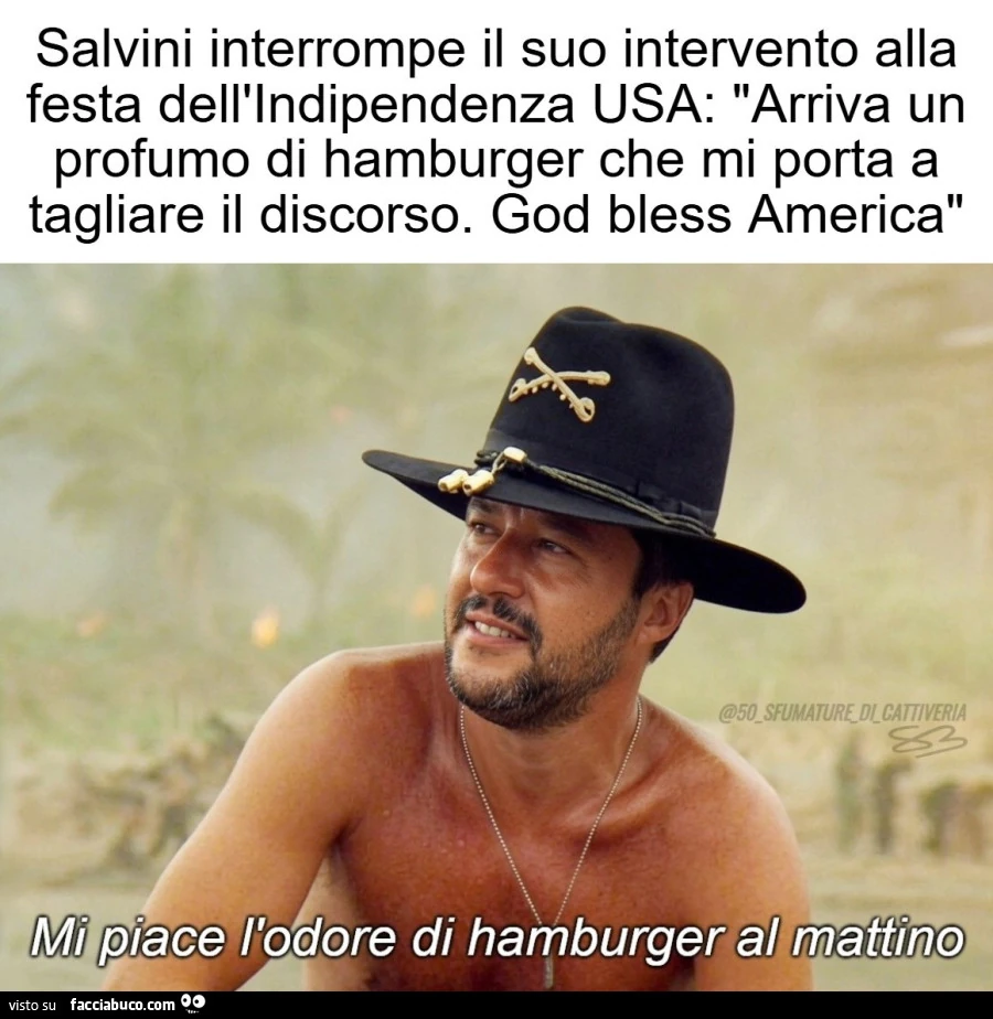 Mi piace l'odore di hamburger al mattino