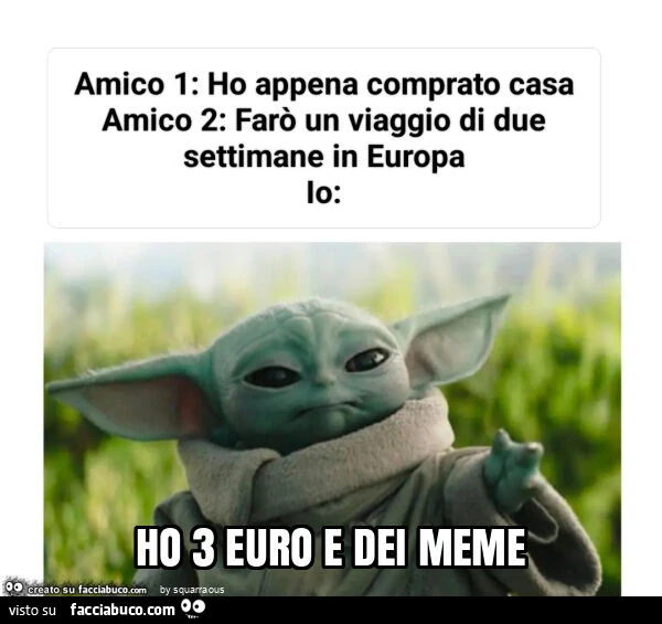 Ho 3 euro e dei meme