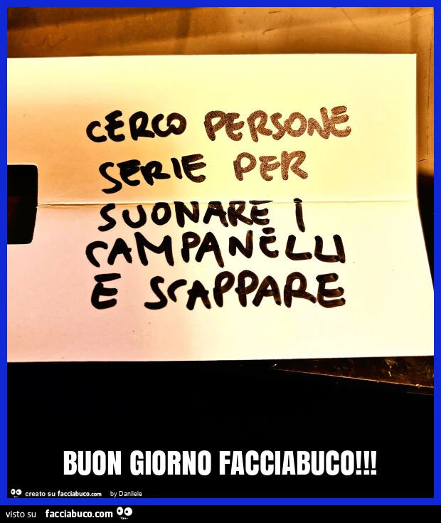 Buon giorno facciabuco