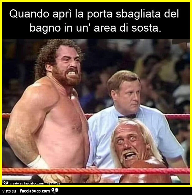 Quando aprì la porta sbagliata del bagno in un' area di sosta