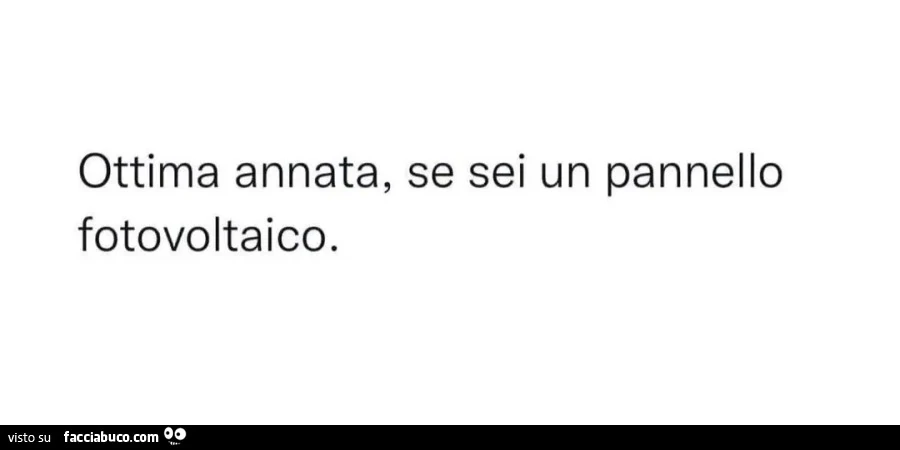 Ottima annata, se sei un pannello fotovoltaico