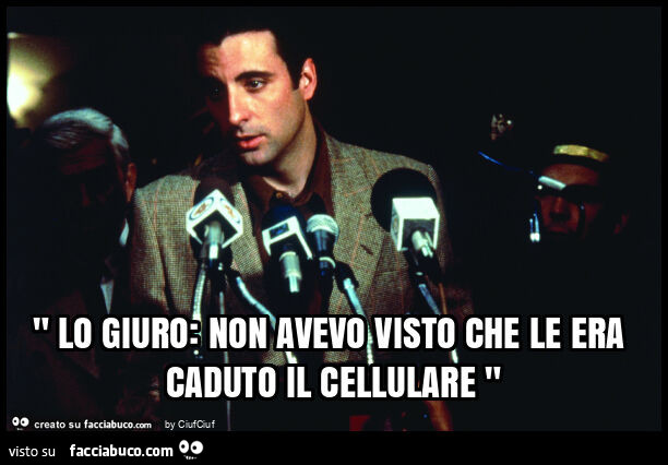 " lo giuro: non avevo visto che le era caduto il cellulare "