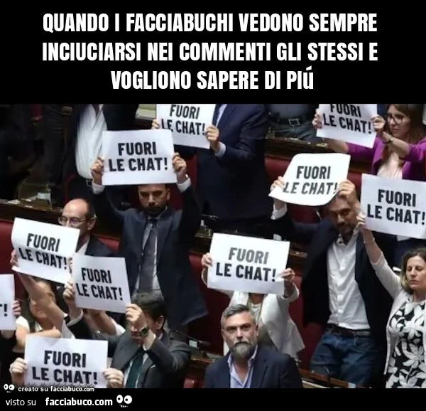 Quando i facciabuchi vedono sempre inciuciarsi nei commenti gli stessi e vogliono sapere di piรบ