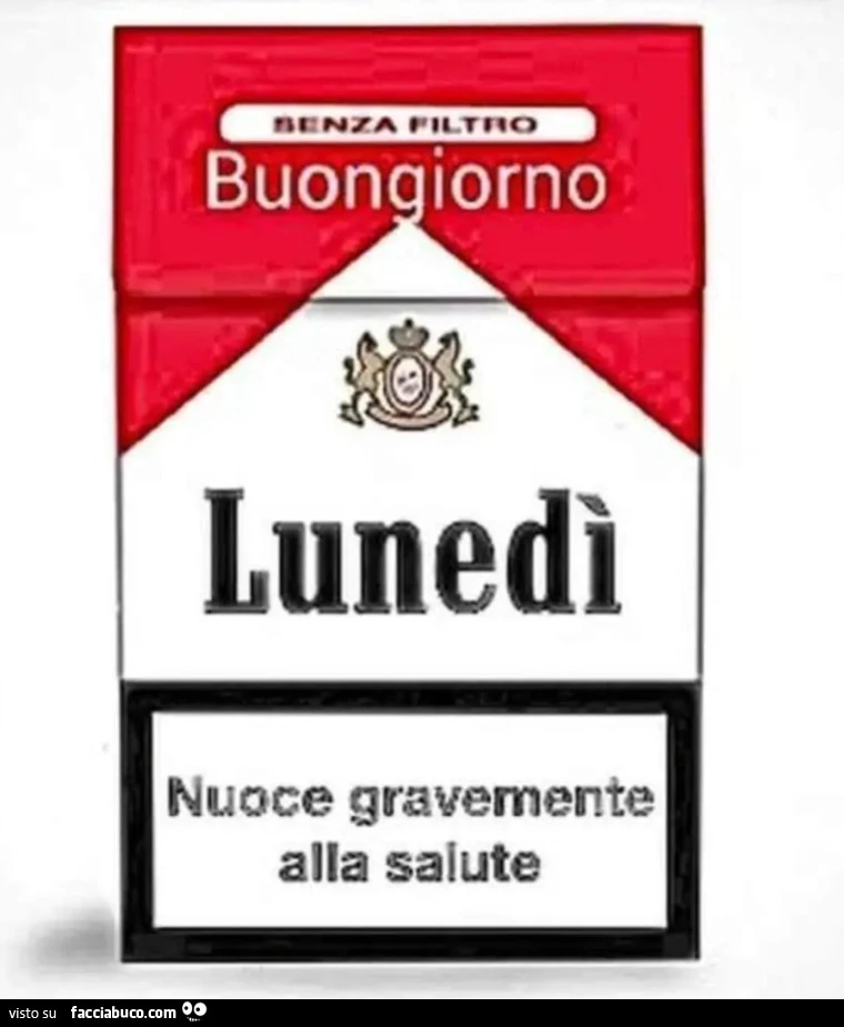 Senza filtro lunedì nuoce gravemente alla salute sigarette