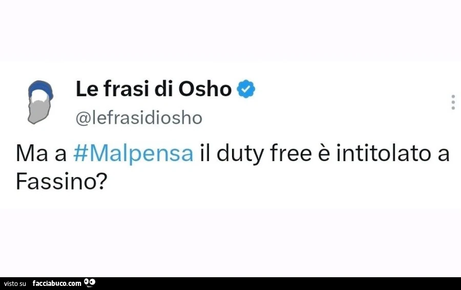 Ma a malpensa il duty free รจ intitolato a fassino?