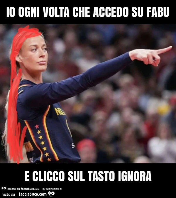 Io ogni volta che accedo su fabu e clicco sul tasto ignora