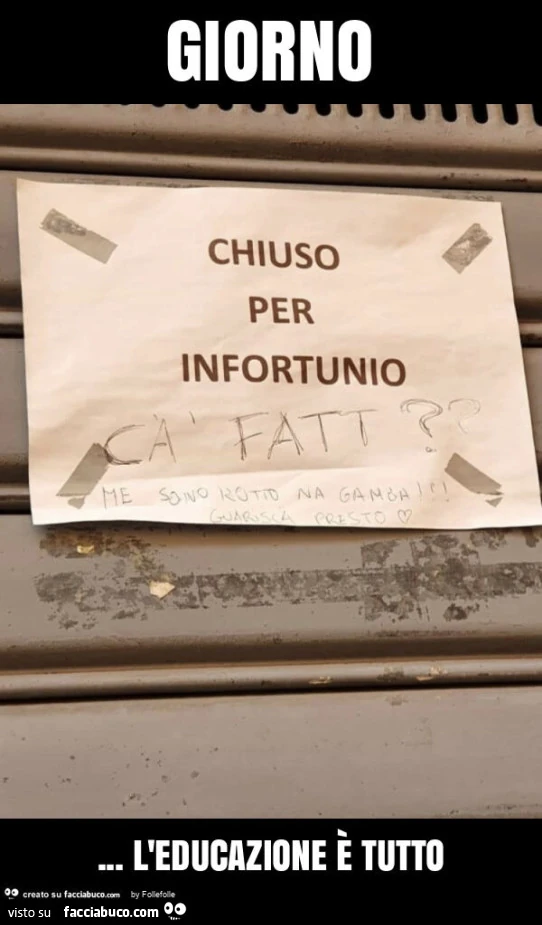 Giorno&hellip; l'educazione è tutto