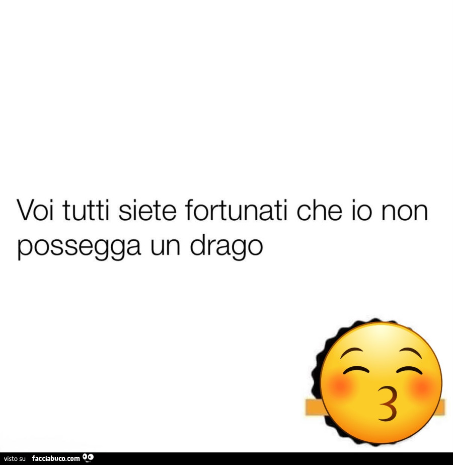 Voi tutti siete fortunati che io non possegga un drago