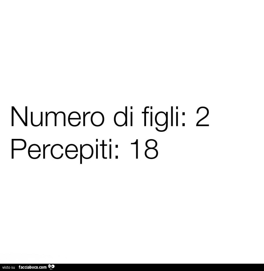 Numero di figli: 2 percepiti: 18