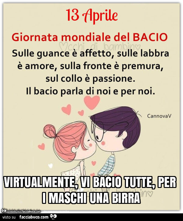 Virtualmente, vi bacio tutte, per i maschi una birra