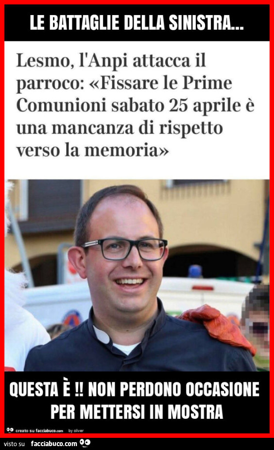 Le battaglie della sinistra&hellip; questa è! Non perdono occasione per mettersi in mostra