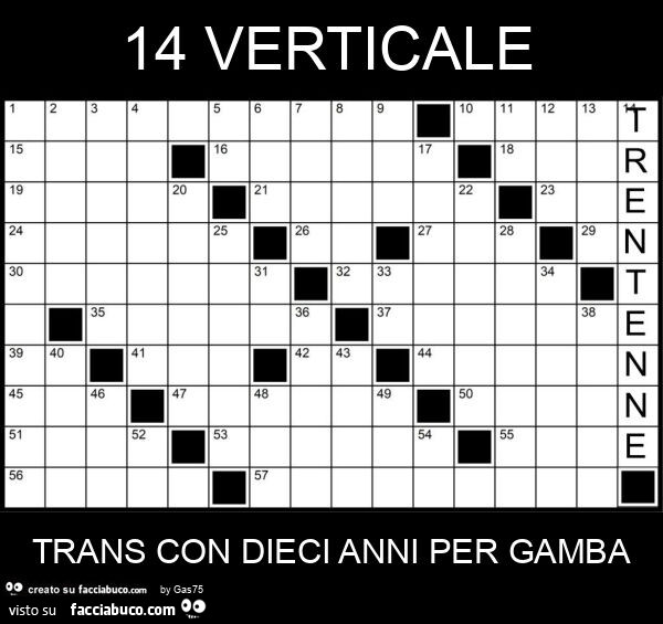 14 verticale trans con dieci anni per gamba