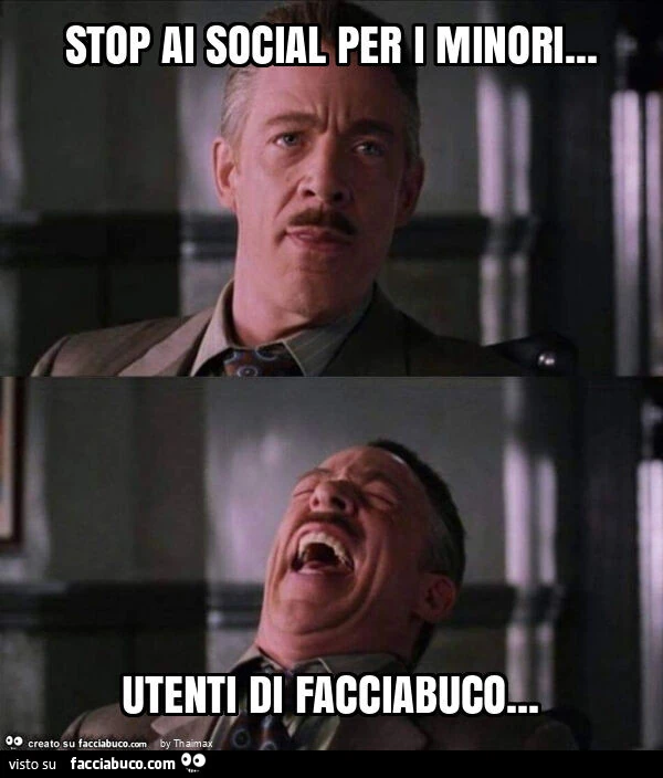 Stop ai social per i minori&hellip; utenti di facciabuco