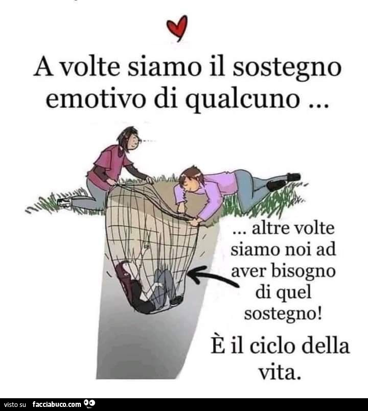 A volte siamo il sostegno emotivo di qualcuno&hellip; altre volte siamo noi ad aver bisogno di quel sostegno! È Il ciclo della vita