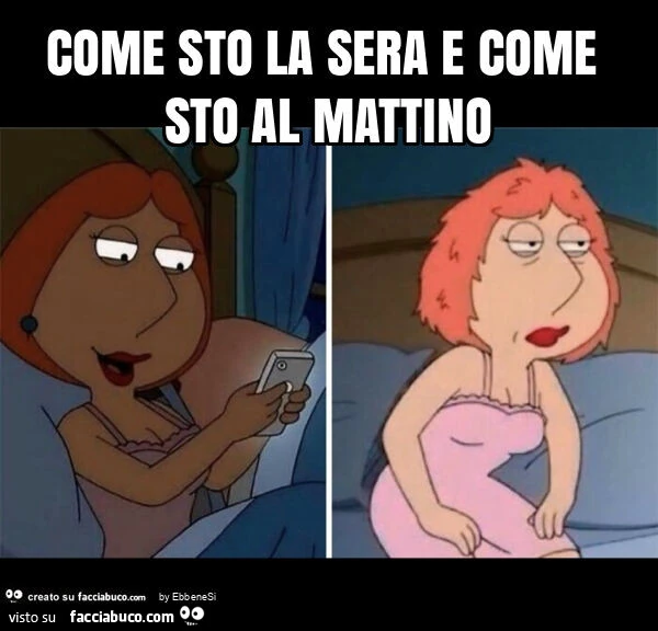 Come sto la sera e come sto al mattino