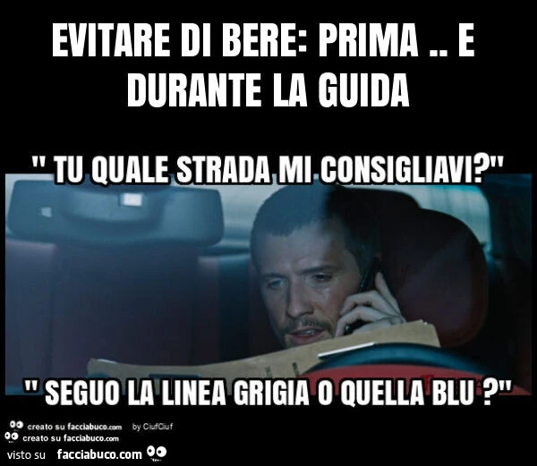 Evitare di bere: prima. E durante la guida