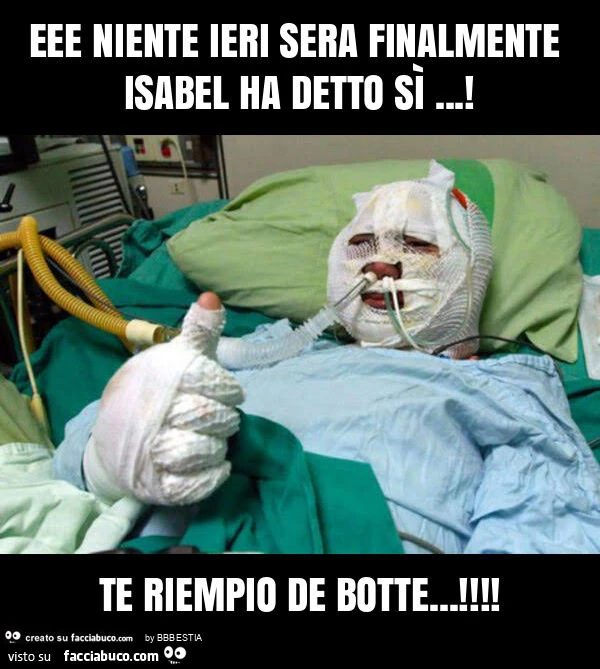 Eee niente ieri sera finalmente isabel ha detto sì&hellip; ! Te riempio de botte