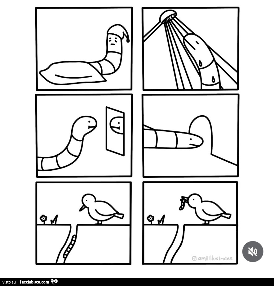 Il verme si lava e viene mangiato