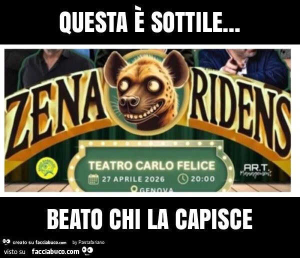 Questa è sottile&hellip; beato chi la capisce