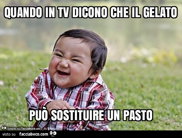 Quando in tv dicono che il gelato può sostituire un pasto