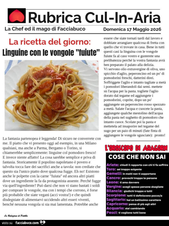 Linguine con le vongole fuiute