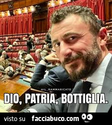 Dio patria bottiglia