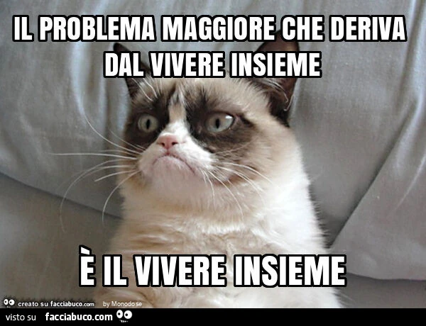 Il problema maggiore che deriva dal vivere insieme è il vivere insieme