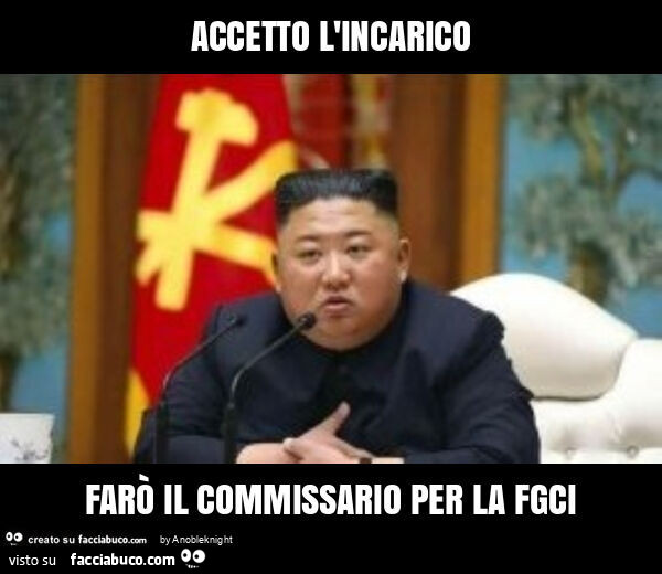 Accetto l'incarico farò il commissario per la fgci