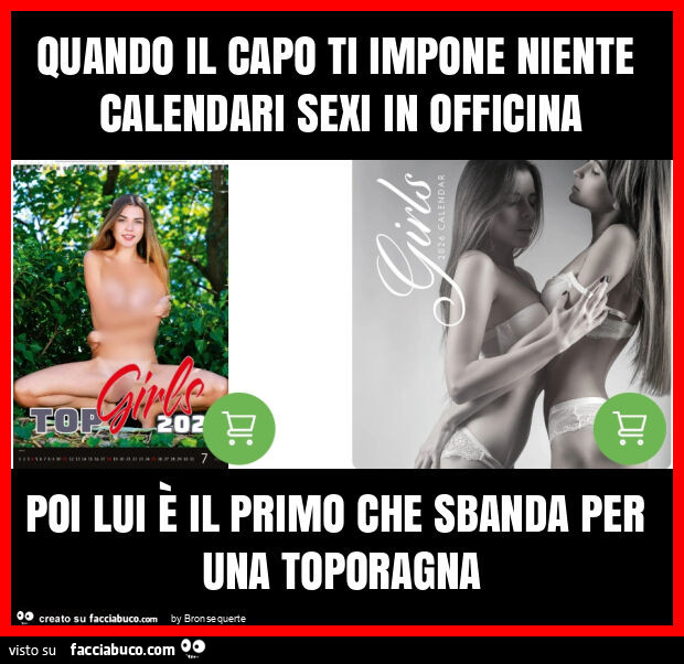 Quando il capo ti impone niente calendari sexi in officina poi lui è il primo che sbanda per una toporagna