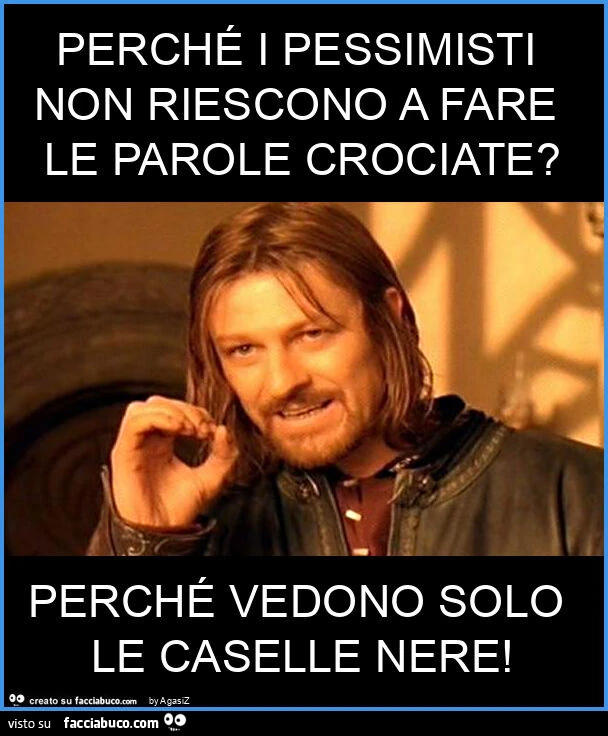 Perché i pessimisti non riescono a fare le parole crociate? Perché vedono solo le caselle nere