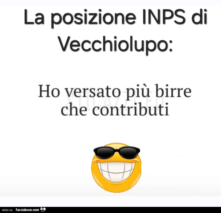 La posizione inps di vecchiolupo: ho versato piรน birre che contributi
