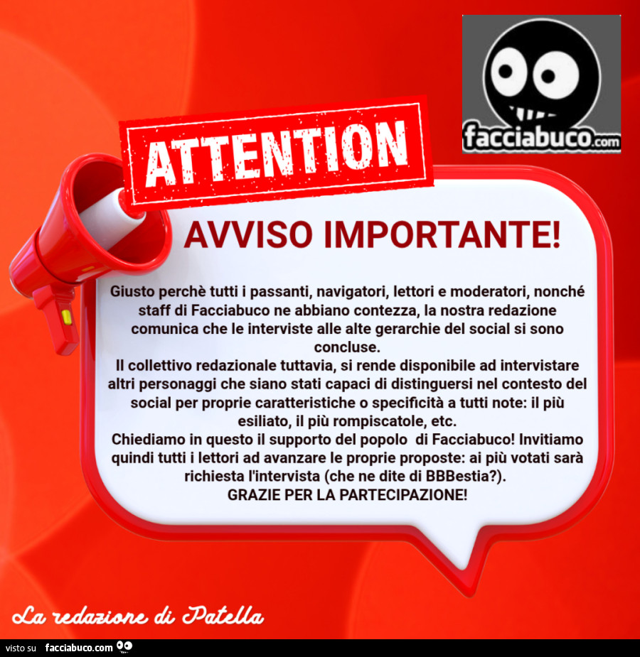 Avviso interviste