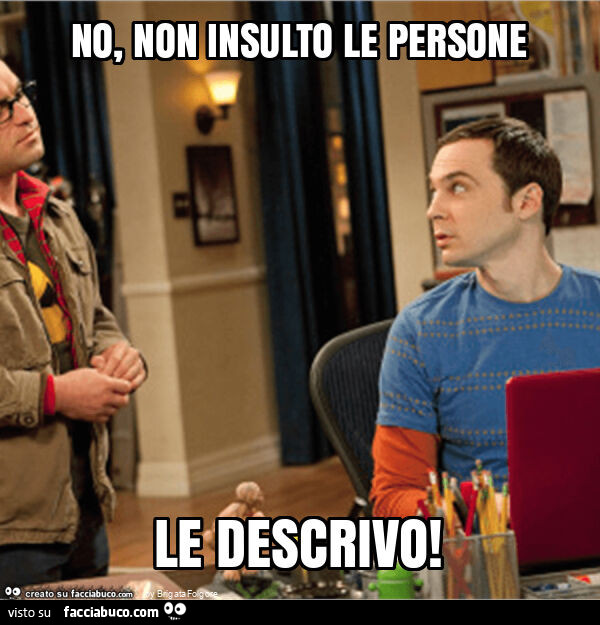 No, non insulto le persone le descrivo