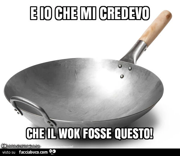 E io che mi credevo che il wok fosse questo