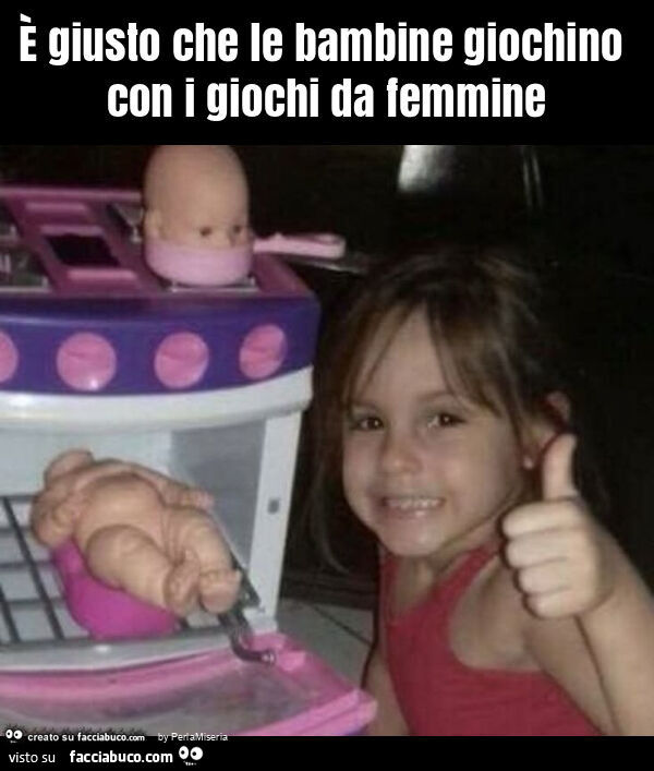 È giusto che le bambine giochino con i giochi da femmine