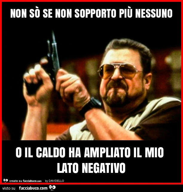 Non sò se non sopporto più nessuno o il caldo ha ampliato il mio lato negativo