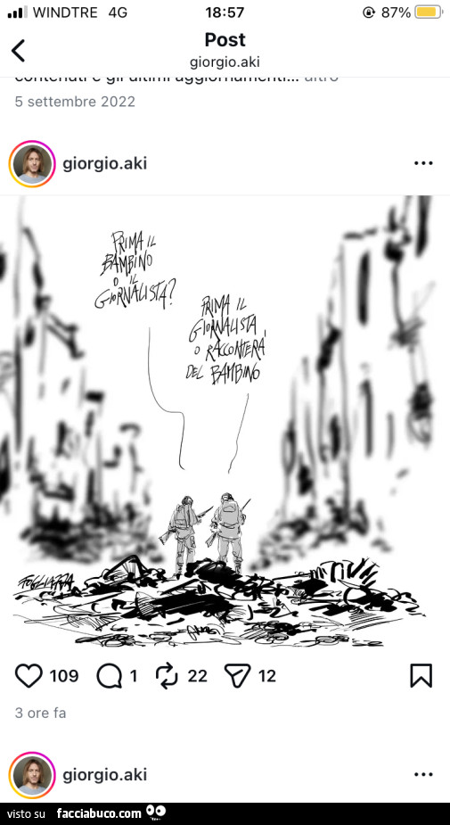 Prima il bambino o il giornalista? Prima il giornalista o racconterà del bambino