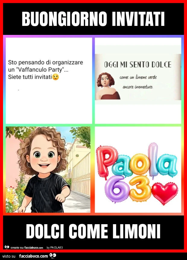 Buongiorno invitati dolci come limoni