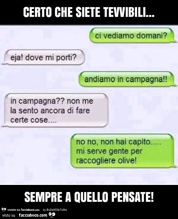 Certo che siete tevvibili&hellip; sempre a quello pensate