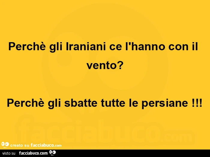 Perchè gli iraniani ce l'hanno con il vento? Perchè gli sbatte tutte le persiane