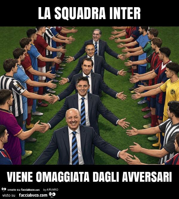La squadra inter viene omaggiata dagli avversari