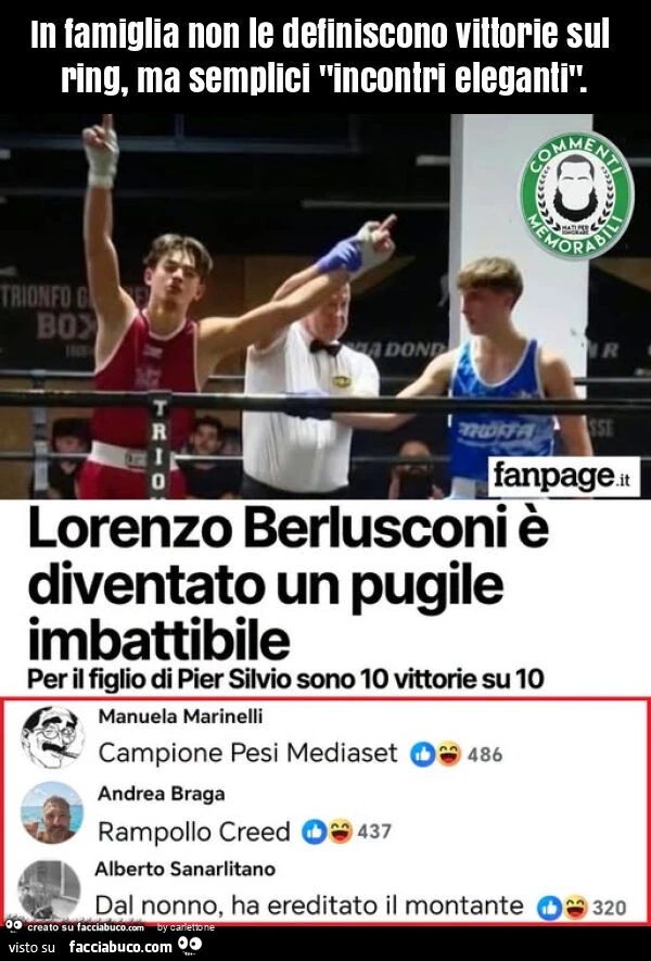 In famiglia non le definiscono vittorie sul ring, ma semplici "incontri eleganti"