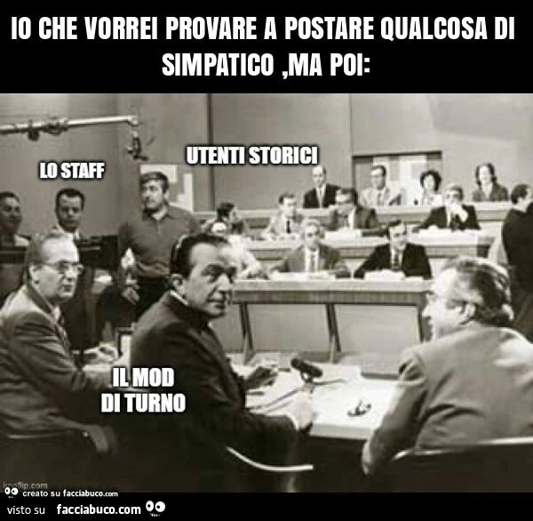 Io che vorrei provare a postare qualcosa di simpatico, ma poi