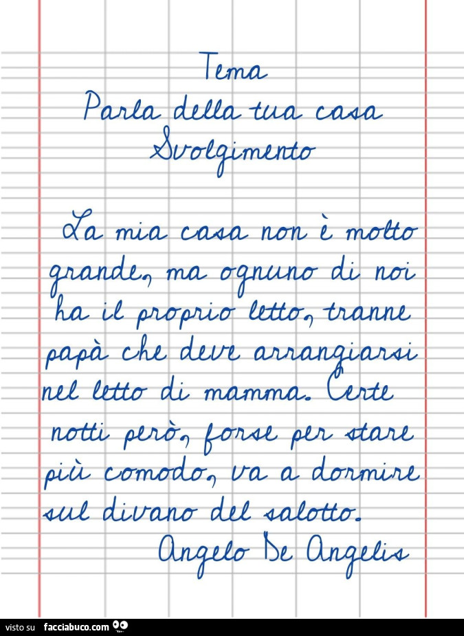 Tema: Parla della tua casa