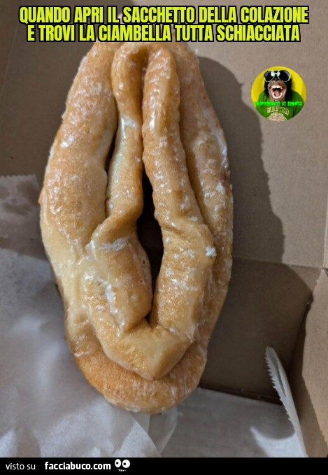 Quando apri il sacchetto della colazione e trovi la ciambella tutta schiacciata